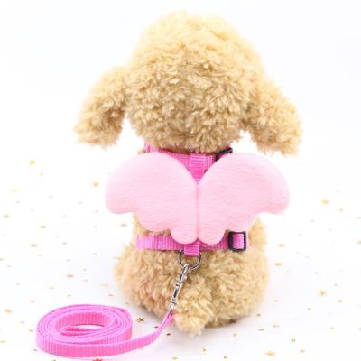 China Viable Pet Traction Rope With Angel Chest Rope Dog Traction Cat Traction Harness Leash Set The New Cartoon Back Doll Wings for sale