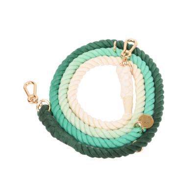 China Viable Wholesale Double-End Clip Sublimation Candy Colored Gradient Hand Dyed Modern Rope Cotton Dog Leash for sale