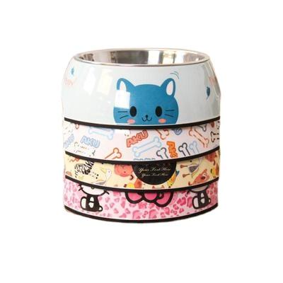 China Fashionable Insulated Cat Food Bowl Stainless Steel Dog Bowl For Kitten Cats Puppies for sale