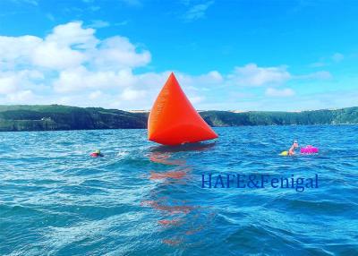 China Triangular Shape Inflatable Triathlon Floating Water Marker Buoy Swimming Race Inflatable Buoy With Logo for sale