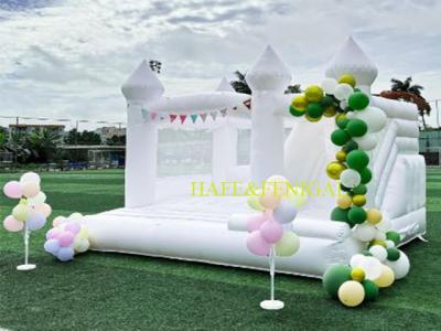 China Customized White Inflatable Bouncers Castle Slide Perfect For Wedding And Birthday for sale