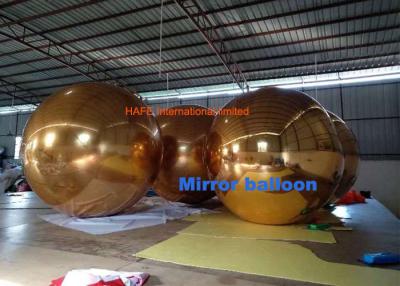 Cina Pallone di galleggiamento della discoteca del nastro della palla gonfiabile 2.5m dorata dello specchio per gli eventi in vendita