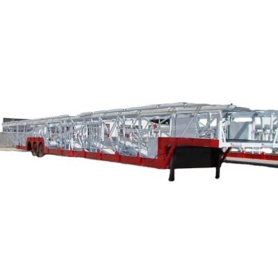 China High Quality 3 Car Truck Trailer Axles 8 Carrier Trucks Trailer Vehicle Transport Chassis Steel Carrier With Hydraulic System for sale