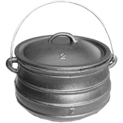 China Stored African Flat Round Cast Iron Campfire Pot for Camping Holidays for sale