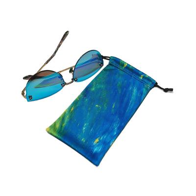 China Eco - Friendly Custom Heat Transfer Printed Microfiber Eyewear Drawstring Pouches Bags for sale