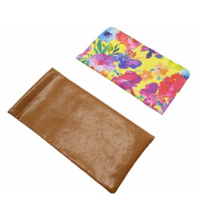 China Eco-friendly PU Leather Spectacle Pouch With Custom Print Microfiber Lens Cleaning Cloth for sale