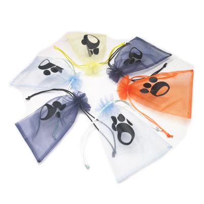 China Custom Gift Logo Printed Promotional Drawstring Organza Pouch Bags for sale