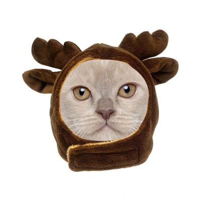 China Cute Pet Cat Headgear Plush Cat Cosplay Party Hat Cartoon Fashion Style Multiple Viable Pet Accessories for sale