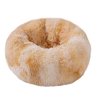 China Soft Warm Round Travel Pet Bed Comfortable Dog Cat Bed Easy To Clean Provides Warm Room For Pet for sale