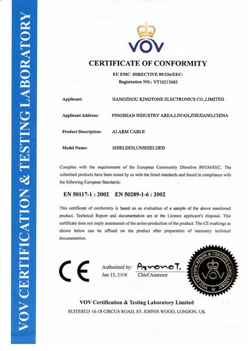 CE Certification - KINGTONE ELECTRONICS CO.,LTD