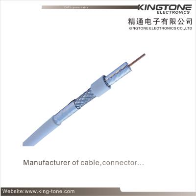 China 67% AL Braid Tri-Shield RG59 Coaxial Cable 20 AWG CCS CMR Rated PVC for CATV for sale