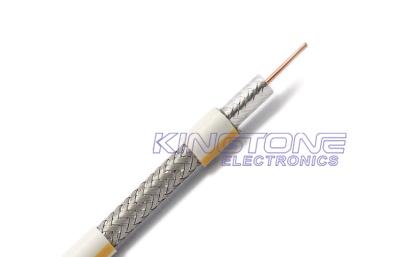 China AL Braiding Digital Coaxial Cable RG6 Quad Shield 18 AWG with CMR PVC Jacket for sale