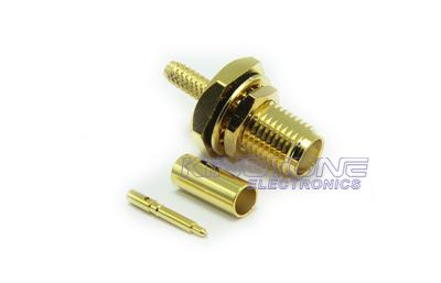 China Gold SMA Male Female Coaxial Connector Bulkhead Crimp With Reverse Polarity Plug for sale