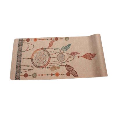 China Hot Eco Friendly Portable Pe 3mm Hemp Jute Portable Foam Roller Pe 3mm Handle Yoga Pilate Yoga Protector Yoga Mat for sale