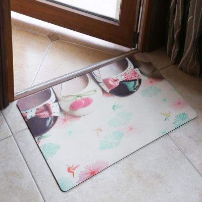 China Washable Custom Printed Polyester Car PVC Mat Bathroom Sets Floor Outdoor Door Mat for sale