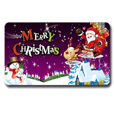 China Merry Christmas Fashion Design Washable Rubber Non Slip Printed Outdoor Floor Mat for sale