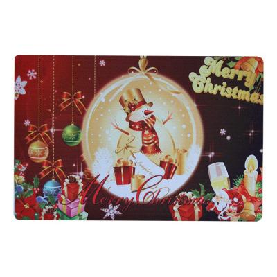 China Merry Christmas Anti-Slip Heat Transfer Printing Rubber Door Mat for sale