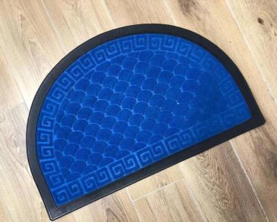 China Anti Slip Outdoor Custom Washable Embossed Logo Welcome Entrance Rubber Floor Mat for sale