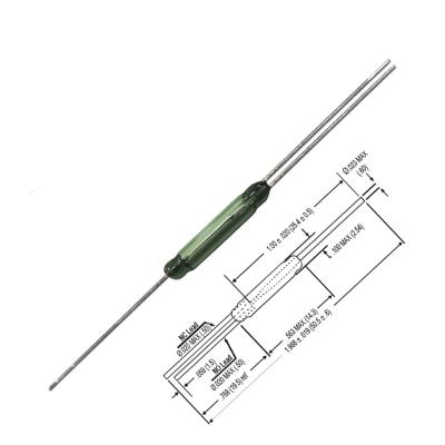 China 14mm Switch Over/Glass Normally Closed Reed Switch RI-90 2.54x14.3mm for sale