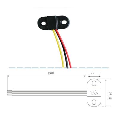 China Hall Sensor Surface Mount Plastic Hall PNP Proximity Sensor with 3 Wires FHS-U2611C for sale