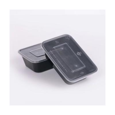 China Other 2021 Hot Sale Black Disposable Plastic Bento Box Rectangular Bento Box For Single Use for sale