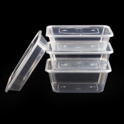 China Sustainable 750ml Rectangle Container For Food Environmental Protection Plastic Disposable Food Packaging Container for sale