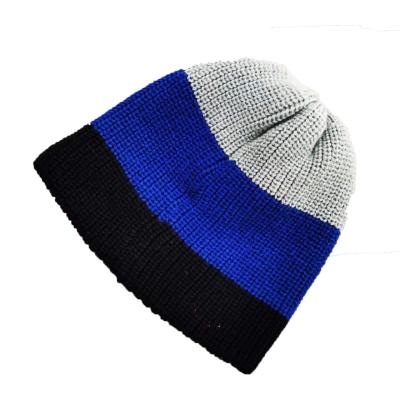 China Hot Sale Color Striped Breathable Stripe Embroidery Indoor Adult Beanie Hat for sale