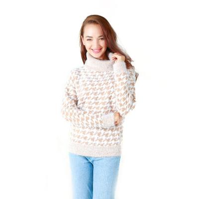 China Extrafine/Warm/Soft/2020 New Comfortable 7GG Nylon 60% 40% Acrylic Tortoise Neck Knitted Sweater Women Ladies Sweater Cardigan Sweater for sale