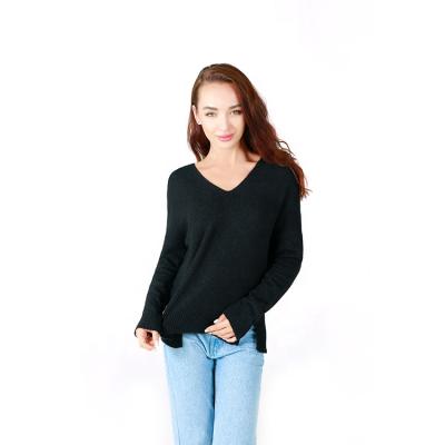 China Extrafine/Warm/Soft/Comfortable Ladies Fashion Knit Long Sleeve Loose V-Neck Sweater Cardigan Sweater Women for sale