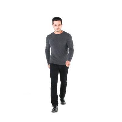 China 100% Cashmere Crewneck Pullover Mens Long Sleeve Knitted Pullover Sweater for sale