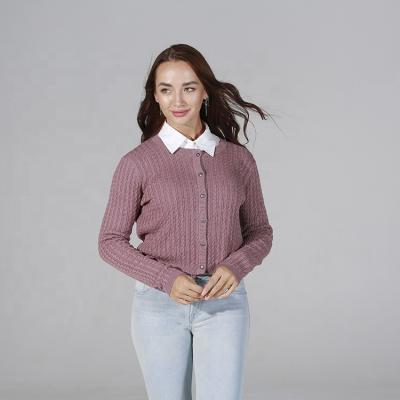 China Extrafine/Warm/Soft/2022 45% Ladies 55% Cotton Acrylic Cotton Knitted Sweater Comfortable Warm Cozy Knitted Cardigan Sweater for sale