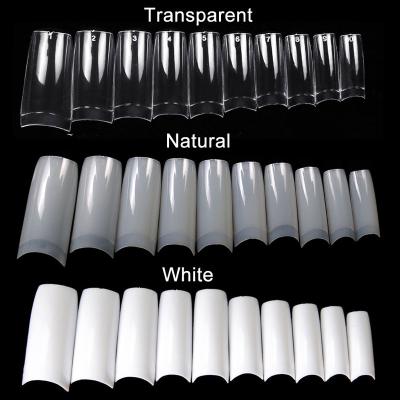 China 100pcs Salon Nails Half French False Nail Art Tips Acrylic Gel Manicure Tip UV Nail French Nail Piece Finished Postizas for sale