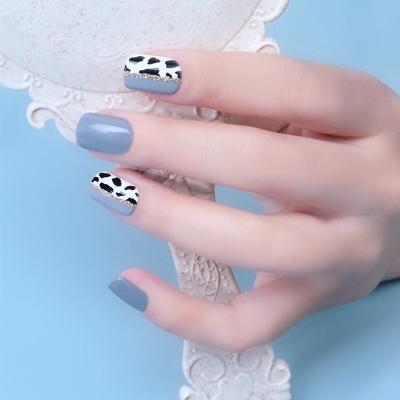 China Light Blue Soft Design Tips 30 Full Cover Nail Tips for sale