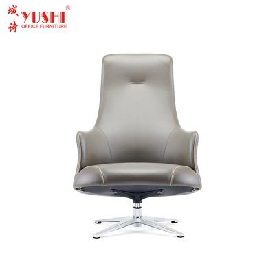 China Hot Sale Spinning Relax Home Furniture High Back PU Leather Leisure Lounge Chair With Stool for sale