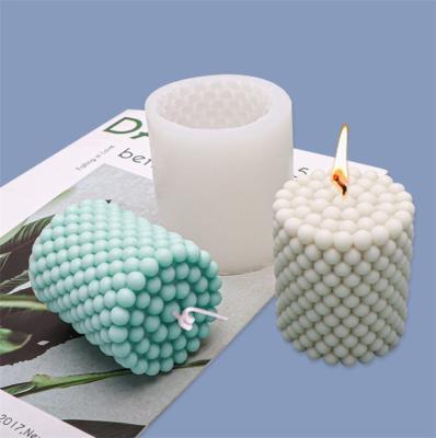 China P0425 DIY Large Cylinder Wax Mold Viable Column Pillar Bubble Mold For Candle Soap Silicone Candle Mold for sale