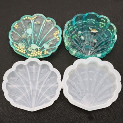 China Viable Crystal Jewelry Storage Box Mold Silicone Shell Trinket Box Mold For Crafts Resin Silicone Epoxy Mold for sale