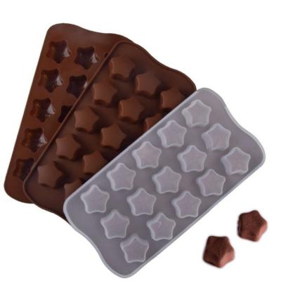 China Amazon Food Grade Silicone Hot Sustainable Mold For Candy 15 Cavity Star Shaped Chocolate Mold for sale