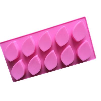 China 10-Cavity Leaf Shape Silicone Mold DIY Sustainable Baking Mold For Handmade Candle Candy Chocolate Soap for sale