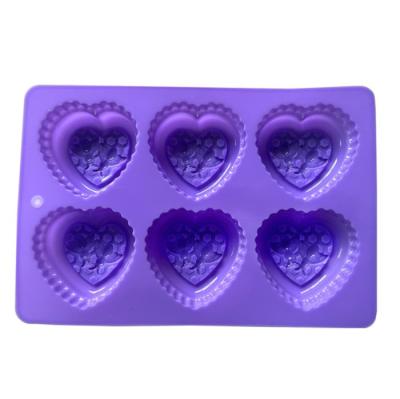 China Viable Valentine's Day 3D Heart Silicone Mold Chocolate Fondant Honeycomb Bee Cake Baking Mold Tool P0419 for sale