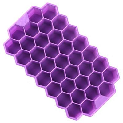 China Factory Supply Food Grade 37 Cavity Non Viable Silicone Ice Cube Tray Eco-friendly Stick Honeycomb Ice Cream Mold for sale