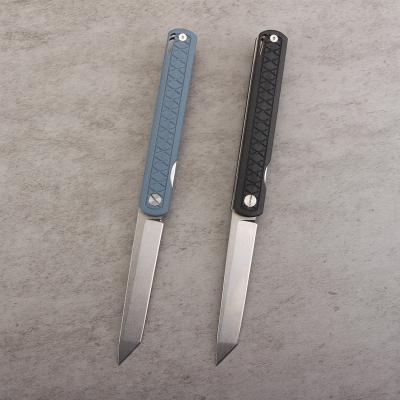 China Easy Carry High Quality Tanto CNC Blade Group of Ten Easy Handle Pen Shape Camping EDC Folding Pocket Knife for sale