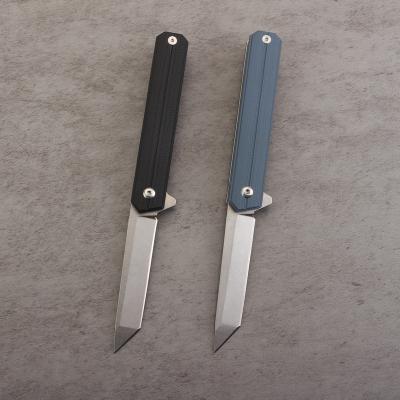 China Easy Carry Good Quality Tanto CNC Blade Group of Ten Handle Mini Slim Shape Outdoor Folding Pocket Knife for sale