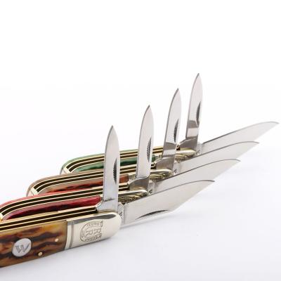 China 2021 New Arrival High Quality 3cr Stainless Steel Knife Beef Bone Handle Antique Classic Folding Pocket Knife 2 in 1 Multi Knife for sale