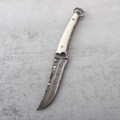 China 2021 Newcomer Damascus Office High Quality Elegant Slim Bone Handle Buffalo Steel Letter Paper Cutting Camping Knife for sale