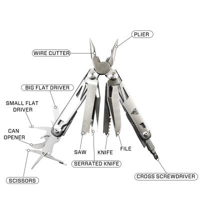 China New Design High Quality 13 in 1 Full Multi Tool Pliers Multi Tool Locking Multi-fucntion Tool for sale