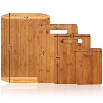 China Sustainable Chinese Eco - Friendly Products 4 Piece Set Reversible Bamboo Kitchen Cutting Board for sale