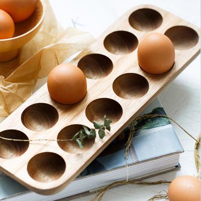 China Beautiful Acacia Stocked 4 Racks, 6 Racks, 12 Racks Wooden Home Kitchen Chicken Egg Tray Box Customizable Features for sale