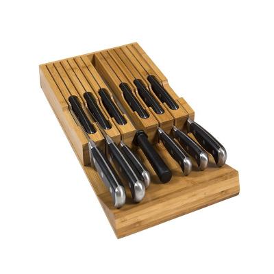 China 2021 Viable Multifunctional Creative Wooden Bamboo Knife Rack Knife Shelf Storage For Kitchen for sale