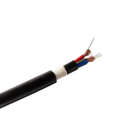 China Price FTTH Aramid Cable Outdoor Armored Fiber Optic Hybrid PVC Armored Fiber Optic Cable 6 Core Fiber Optic And Electrical Wire for sale