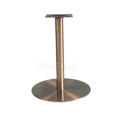 China Customized stainless steel metal table legs disc base plate brass table base for hotel/restaurant/cafe for sale